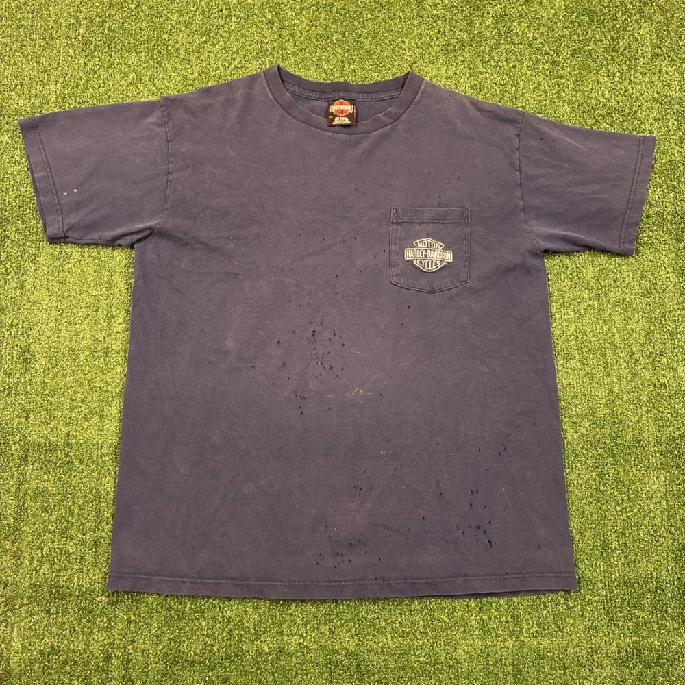 Vintage Harley Davidson Las Vegas Biker Pocket T-shirt‎